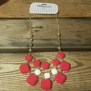 Red and white necklace